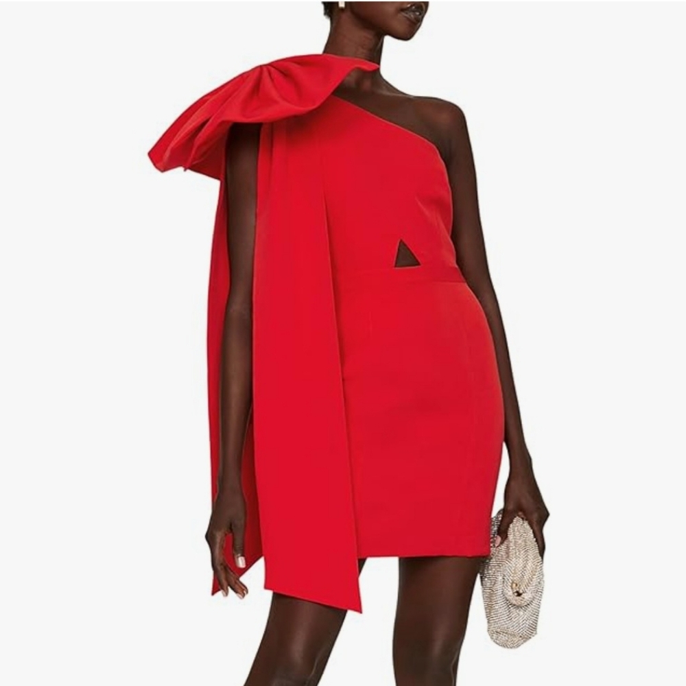 Elegant Red One-Shoulder Dress